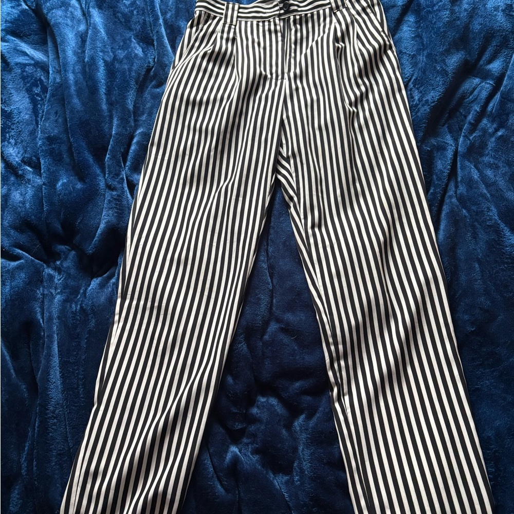 Chic Striped Black and White Pants